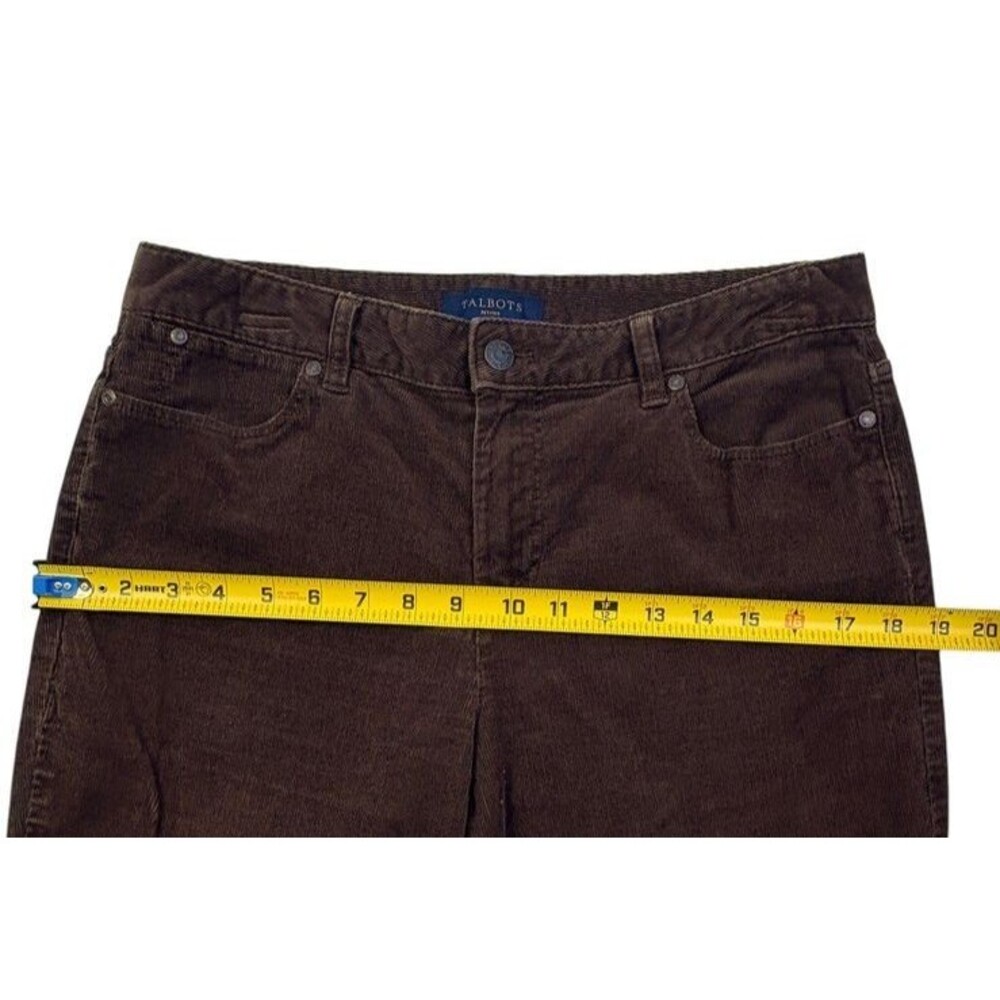 Talbots Petites Heritage Brown Corduroy Straight Leg Pants 12P Fall Preppy - Picture 11 of 16